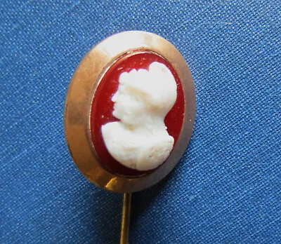 Antique Classical Man & Woman Lapel Cameo Pin - 10k Rose Gold • $149.95