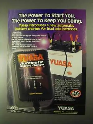 2000 Yuasa Battery & Charger Ad - Power To Start You • £19.27