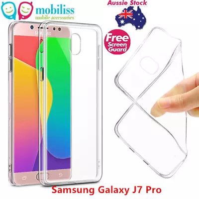 TPU Soft Gel Jelly Case Cover For Samsung Galaxy J7 Pro Clear Free SP • $6.95