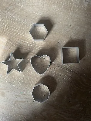 £9.99 • Buy Cookie Cutter Shapes Square Heart Hexagon  5 Sided Star Octagon