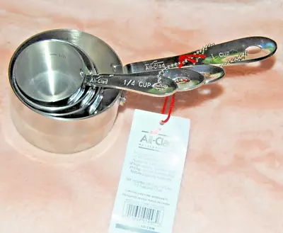 All-Clad Stainless Steel 4 Piece Measuring Cups Stainless Steel New • $19.68