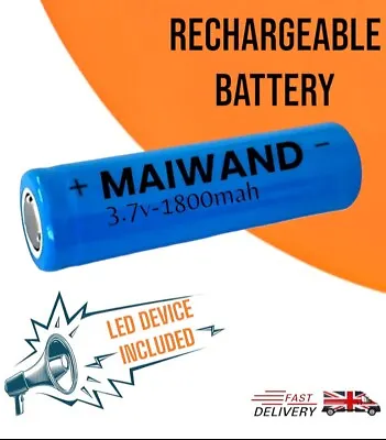 3.7v Lithium Cell Battery 1800mAh Rechargeable (MAIWAND) & LED Device - UK Stock • £5.99