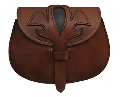 Medieval Fleur Leather Belt Bag Pouch SCA LARP Renaissance Cosplay Mountainman • $27