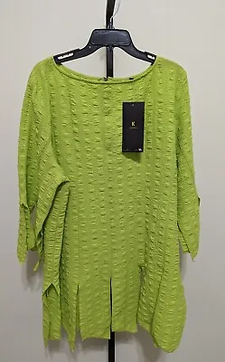 IC Collection By Connie K Women's Plus Lime Green Tunic Top Sz 2X $178 • $79.99