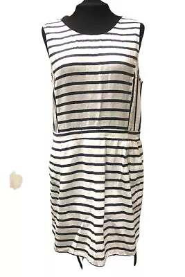 Mango  Navy&White Nautical Stripe Dress Size L • £14.99