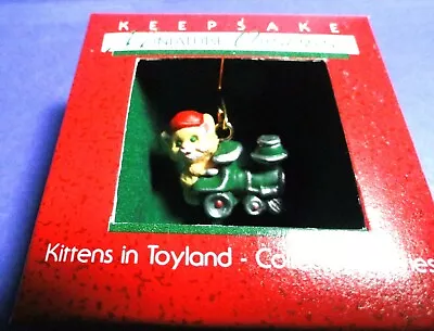 Hallmark  Kittens In Toyland   Train Miniature Ornament Dated 1988 • $5.75