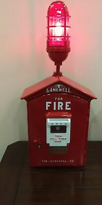 VINTAGE RESTORED GAMEWELL FIRE ALARM CALL BOX W/ KEY LIGHT & INTERNAL MECHANISM • $1149