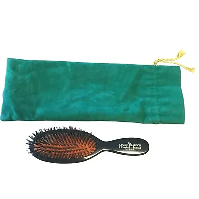 MASON PEARSON Handy Bristle Hair Brush Black Dark Ruby • $225