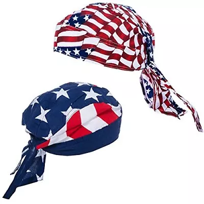 American Flag Durag - USA Doo Rag - Dew Rags For Men - Patriotic Skull Caps -... • $21.27