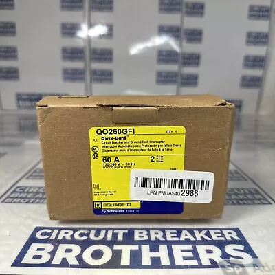 Square D QO260GFI 60 Amp 240V 2 Pole Plug In Circuit Breaker-Warranty New In Box • $79.99