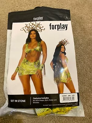 Sexy Forplay Set In Stone Medusa Green Reptile Print Costume 552981 Sz S/M • $49.99