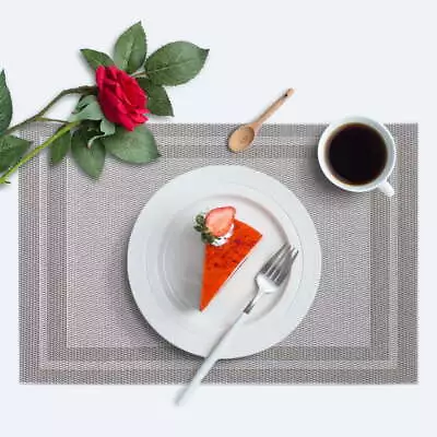 RAY STAR Set Of 6 Woven Vinyl Placemats Heat Resistant Wipeable Placemats • $17.15