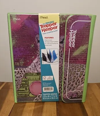 Mead Retro Original Trapper Keeper Binder Pink Leopard Boom Box 80s 90s NEW • $16