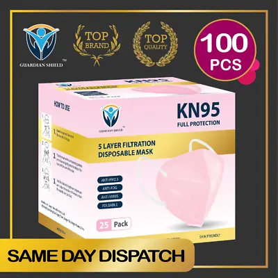 100Pcs KN95 N95 Disposable Face Mask Respirator Protective Masks 5 Layers-PINK • $46.80