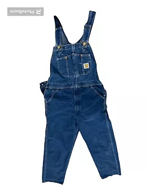 Carhartt Men’s Blue Jean Overalls 40 X 34 • $38.50