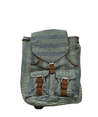 Ecote Backpack Blue And Green Woven Fabric • $40