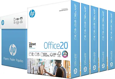 $59.01 • Buy HP Printer Paper | 8.5 X 11 Paper | Office 20 Lb | 5 Ream Case - 2500 Sheets | 9