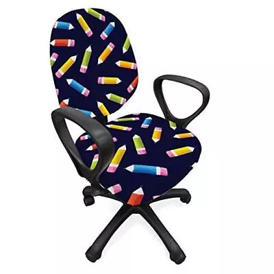  Colorful Office Chair Slipcover Back Medium Size - 2 Pieces Multicolor Indigo • $42.84