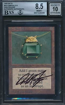 Beta Mox Emerald BGS 8.5 Graded Magic MTG Signed Auto (8208) • $8850