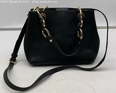 Michael Kors 'Cynthia' Women's Black Saffiano Leather Carryall Satchel Bag • $19.99