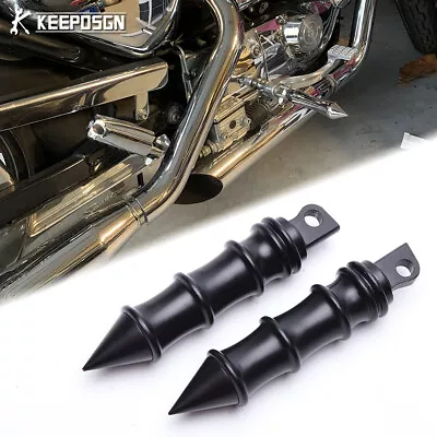 Spike1-1/4  Highway Foot Pegs For Harley Sportster 883 Softail Dyna Street Glide • $28.99
