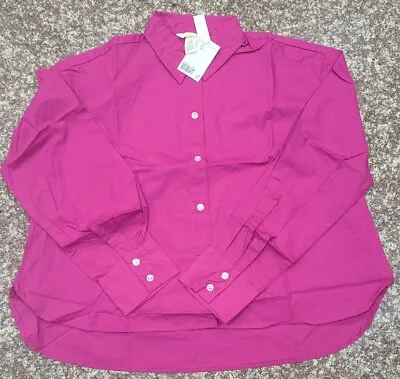 H&M Womens Purple Button Up Oversized Shirt- Size XS • $15