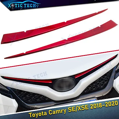 For Toyota Camry 2018-2024 Red Stainless Front Center Grill Grille Cover Trims • $19.99