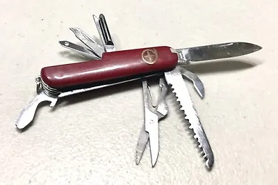 Vintage Victorinox Style China Multi Tool Blade Scout Camp Folding Pocket Knife • $55.25