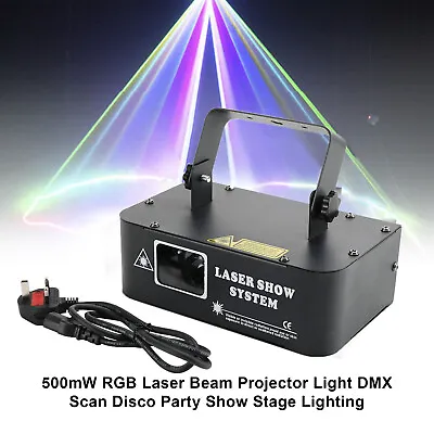 500mW RGB Laser Beam Projector Light DMX Scan Disco Party Show Stage Lighting • £65.98