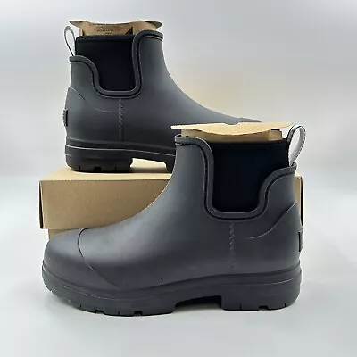 Ugg Droplet 1130831 Black Round Toe Waterproof Ankle Rain Boots  Women's Size 7 • $59