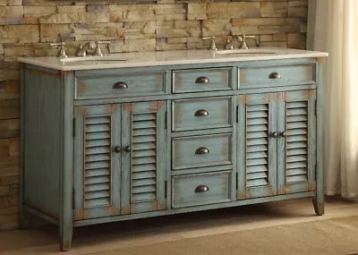 Benton Collection Abbeville Double Sink Vintage Distressed Vanity 88323-60BU 60  • $1330.55