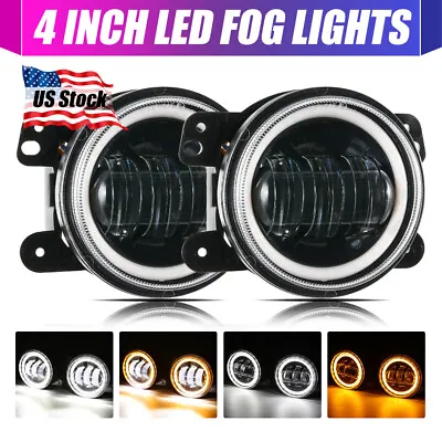 Pair 4  LED Fog Lights Sealed Projector Angle Eye For Jeep Grand Cherokee 11-12 • $59.99