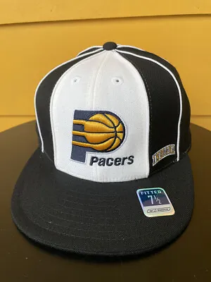 New Reebok Indiana Pacers Fitted Hat Cap Retired Logo Nba Headwear Black • $10.95