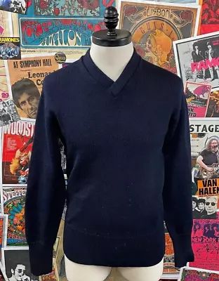 Vintage 50s UCLA Wool H.L. Whiting Co. V-Neck Letterman Jumper Sweater Men Small • $75