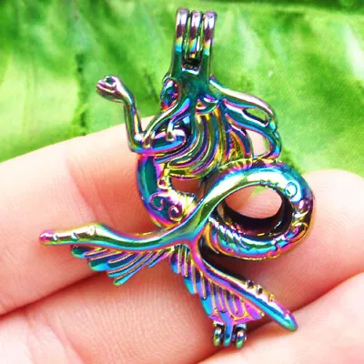 H03290 Rainbow Tibetan Silver Mermaid Open Design Pendant Bead  • $1.25