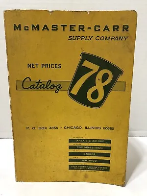 1972 McMaster-Carr Supply Company Catalog 78 - Industrial Tool Supply Asbestos • $300
