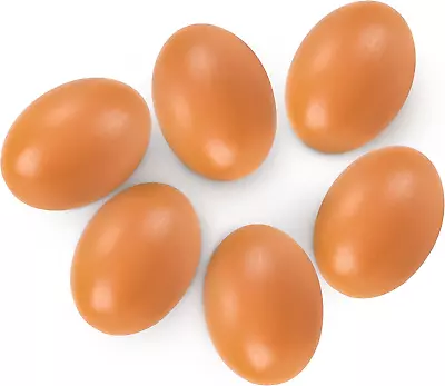 6 PCS Fake Eggs Easter Eggs For Craft Nest Eggs Brown Wooden Eggs For Laying Chi • $10.50