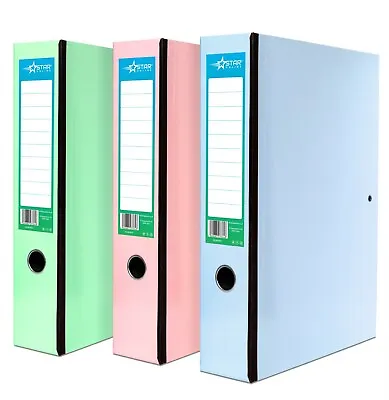 Office Box Files Pastel Colour Pull & Catch Lock Spring Foolscap- Pack Of 3 • £7.99