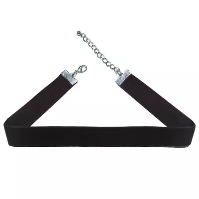 Black Velvet Choker Necklace Collar 90s Retro • $2.89