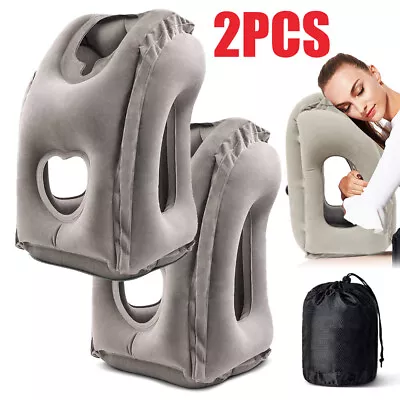 $29.99 • Buy 2x Inflatable Travel Pillow,Ergonomic Neck Head Support Pillow,Air Plane Pillow