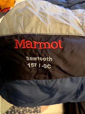 Marmot Sawtooth 15 Degree Goose Down Sleeping Bag Long Length W Watch Pocket • $147.77