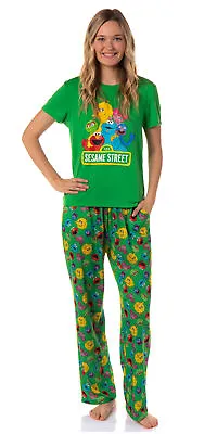 Sesame Street Women's Elmo And Friends Cookie Monster Sleep Pajama Set • $35.99