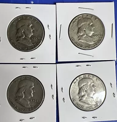 Ben Franklin 1954d Half Dollars Lot Of 4 • $49.99