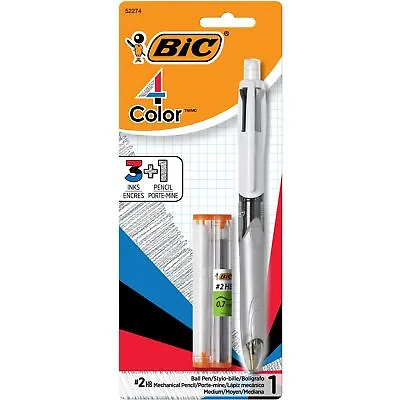 BIC 4-Color 3+1 Ballpoint Pen And Pencil Assorted Inks 1 Pack • $11.99