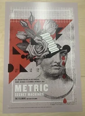 Metric / Secret Machines 13”x19” Poster 10/7-8/22 The Fillmore In San Francisco • $10