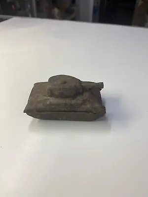 Vintage 3” Inch Pressed Metal Friction Toy Army Tank • $15