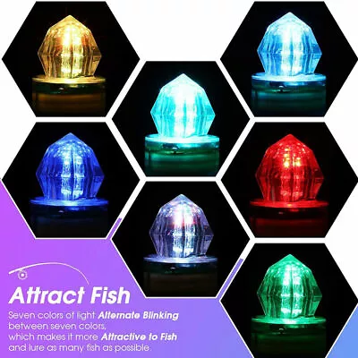 5X LED Multi-color Fishing Light Boar Deep Drop Lure Underwater Flashing Lights • $11.46