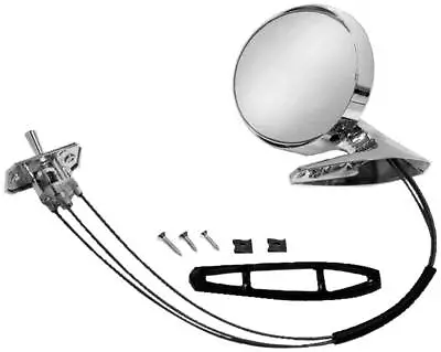 1965 1966 65 66 Ford Mustang Driver LH Side Remote Chrome Mirror And Gasket • $153.67