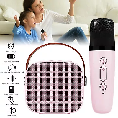 Mini Karaoke Machine For Kids Portable Bluetooth Speaker W/ Wireless Microphone • $15.99