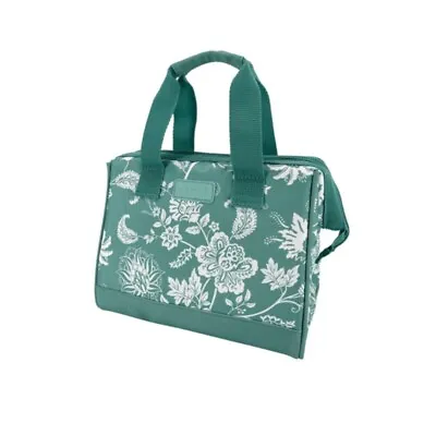 Lunch Bag Tote Insulated  Storage Container Leak Proof Green Paisley • $30.95